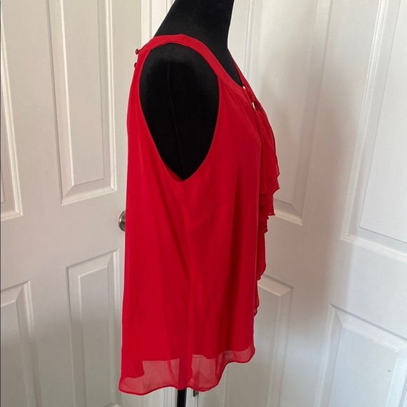 B Wear Y2K “Going Out” Red Ruffle Sleeveless Blouse. - Picture 11 of 13